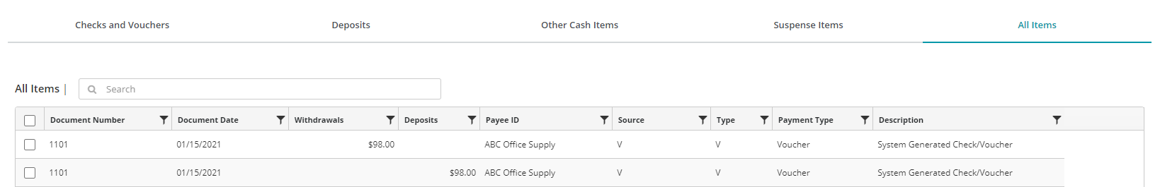 Manual Bank Reconciliation